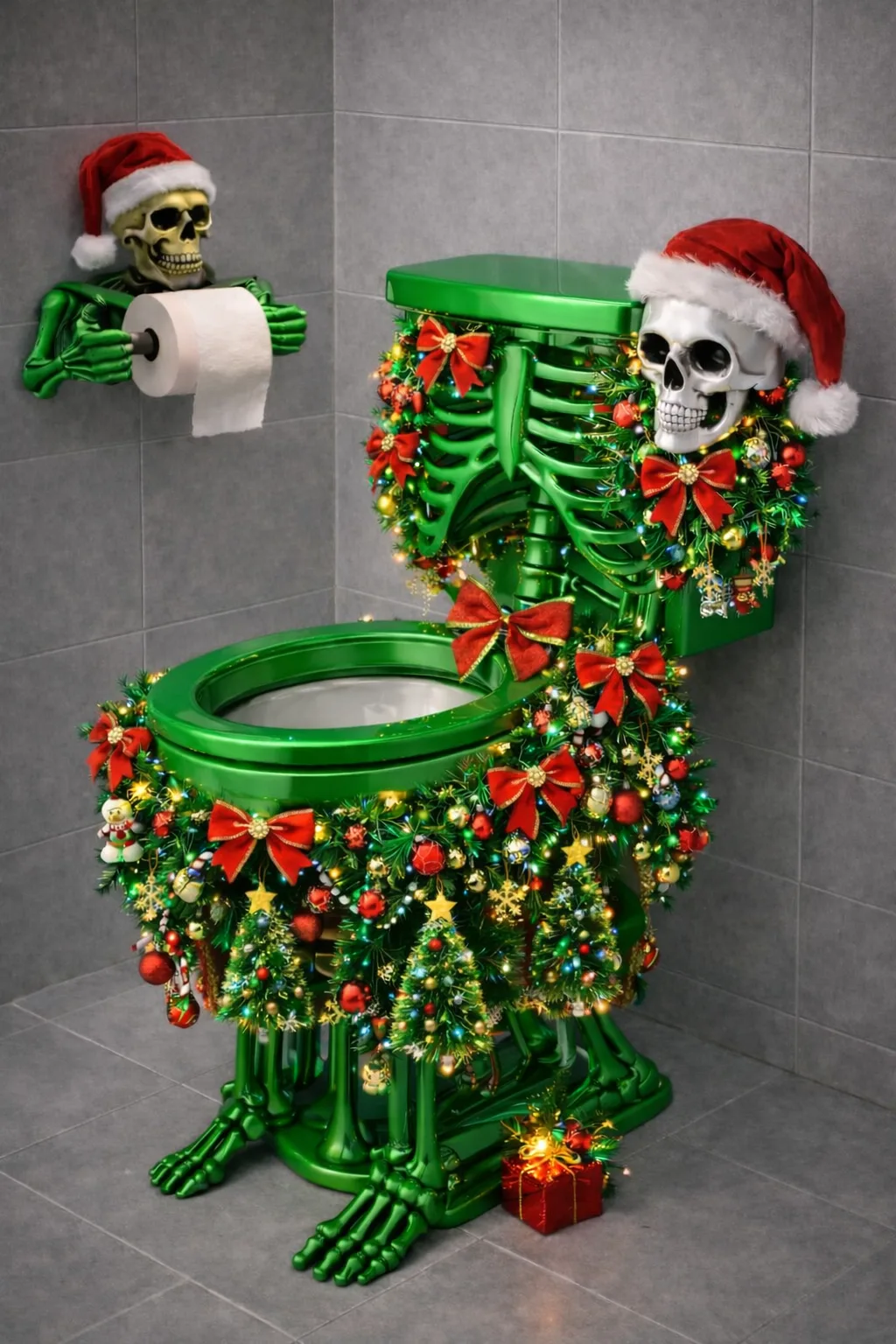Add Holiday Humor with a Christmas Skeleton Toilet – A Spooky Twist on Festive Decor