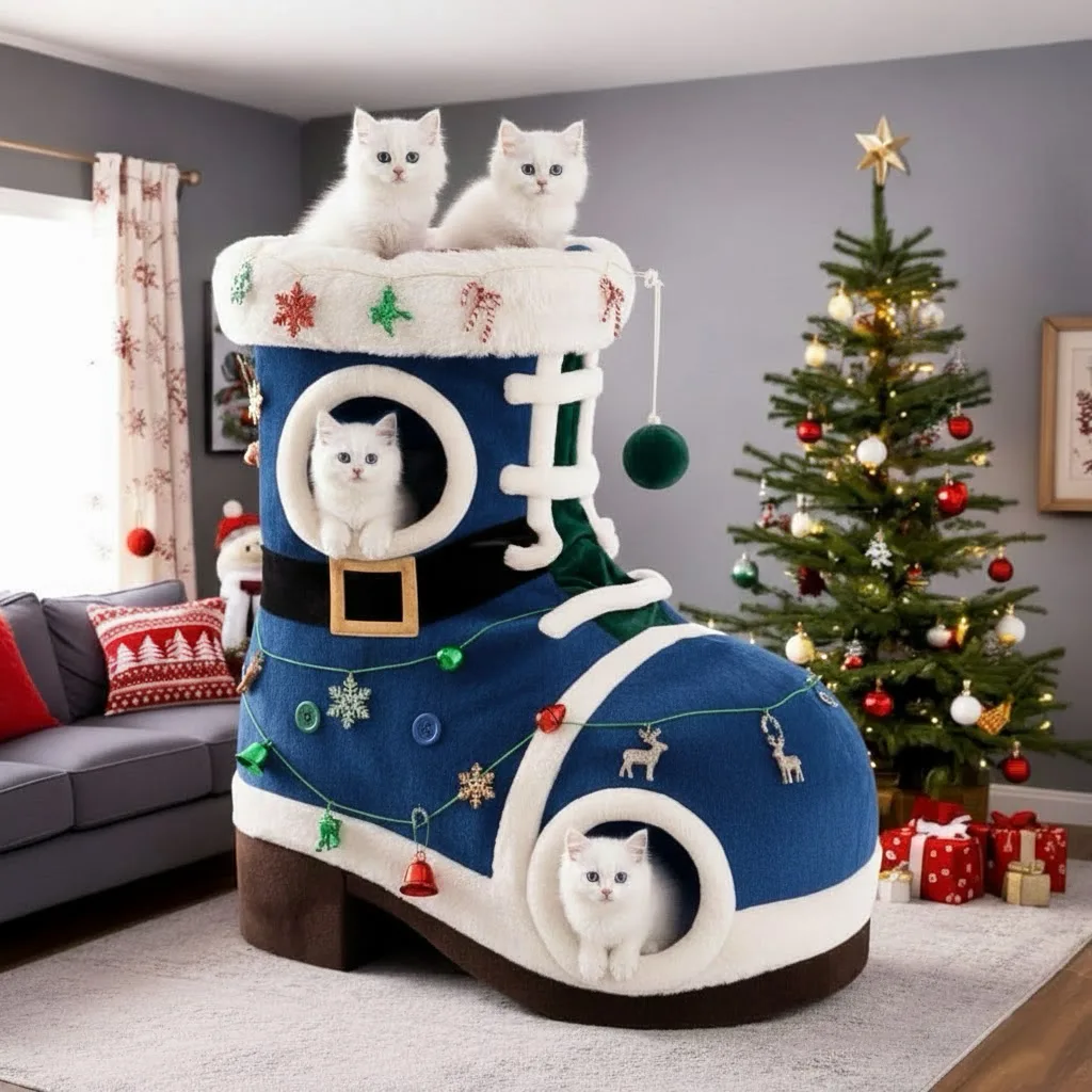 Creative Uses and Decor Ideas for the Santa Boot Cat House in Your Holiday Home