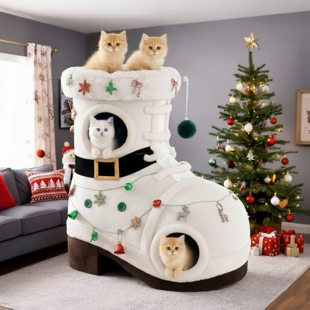 The Charm and Functionality of the Santa Boot Cat House - A Festive Sanctuary for Cats