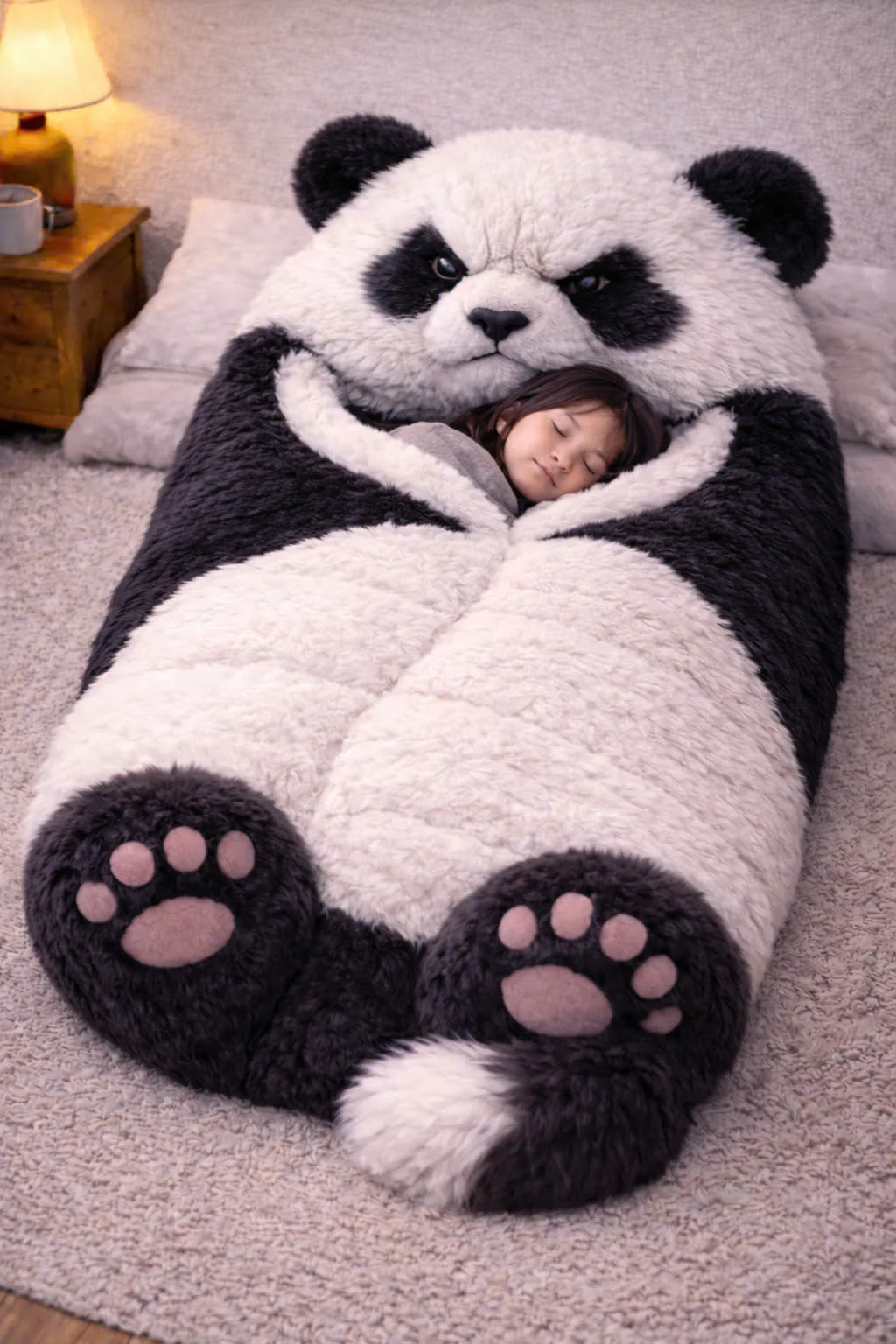 Embrace Cozy Adventures with the Fluffy Panda Sleeping Bag - The Ultimate Comfort Companion