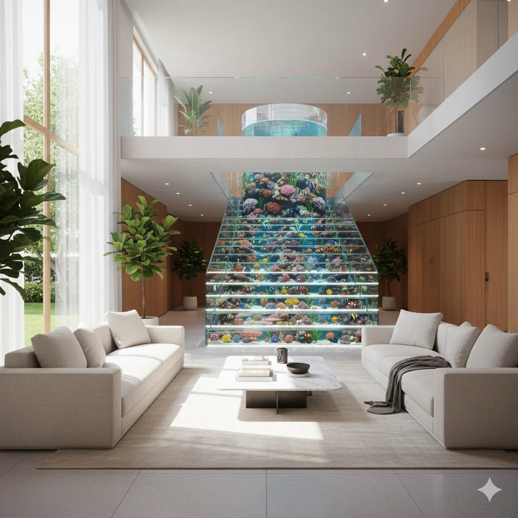 Crafting an Artistic Fusion - Design and Aesthetics of a Luxury Aquarium Staircase