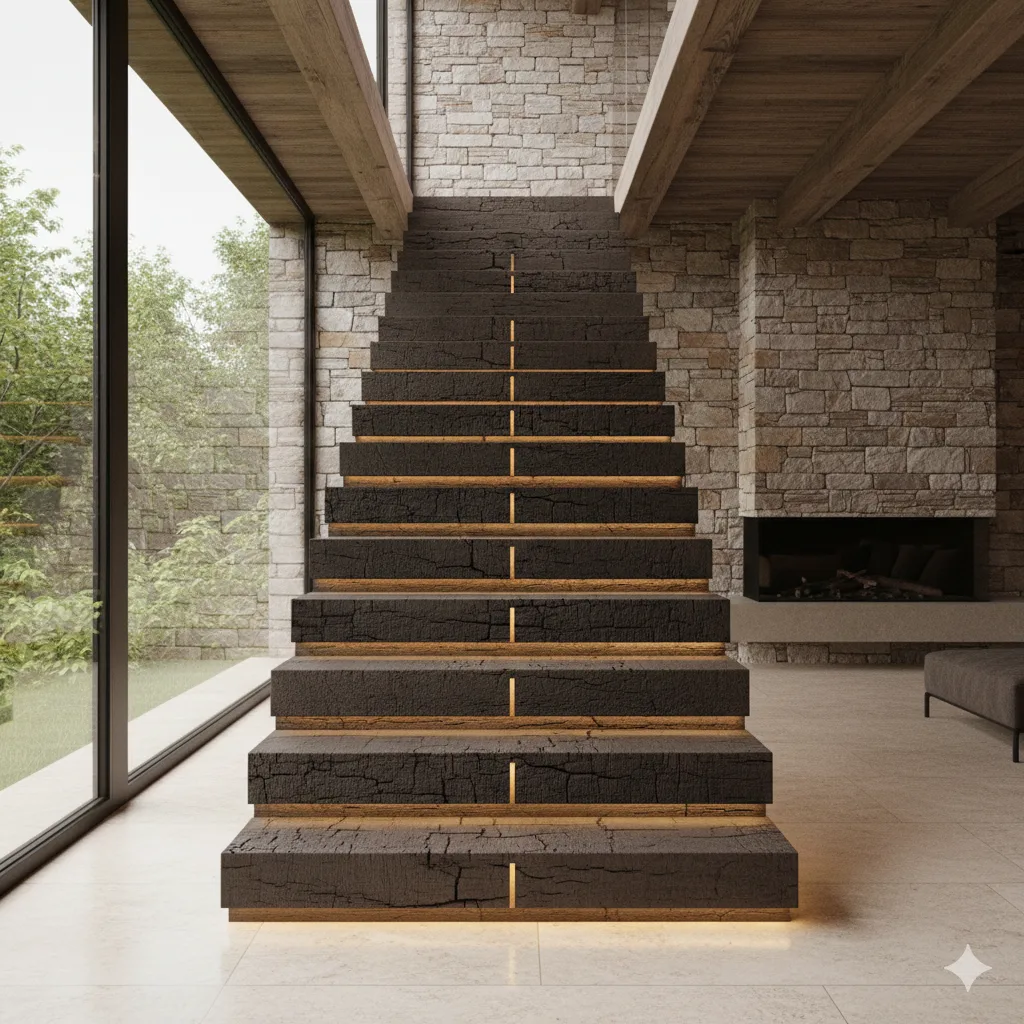 Comparative Analysis: Shou Sugi Ban Versus Traditional Wood Staircases