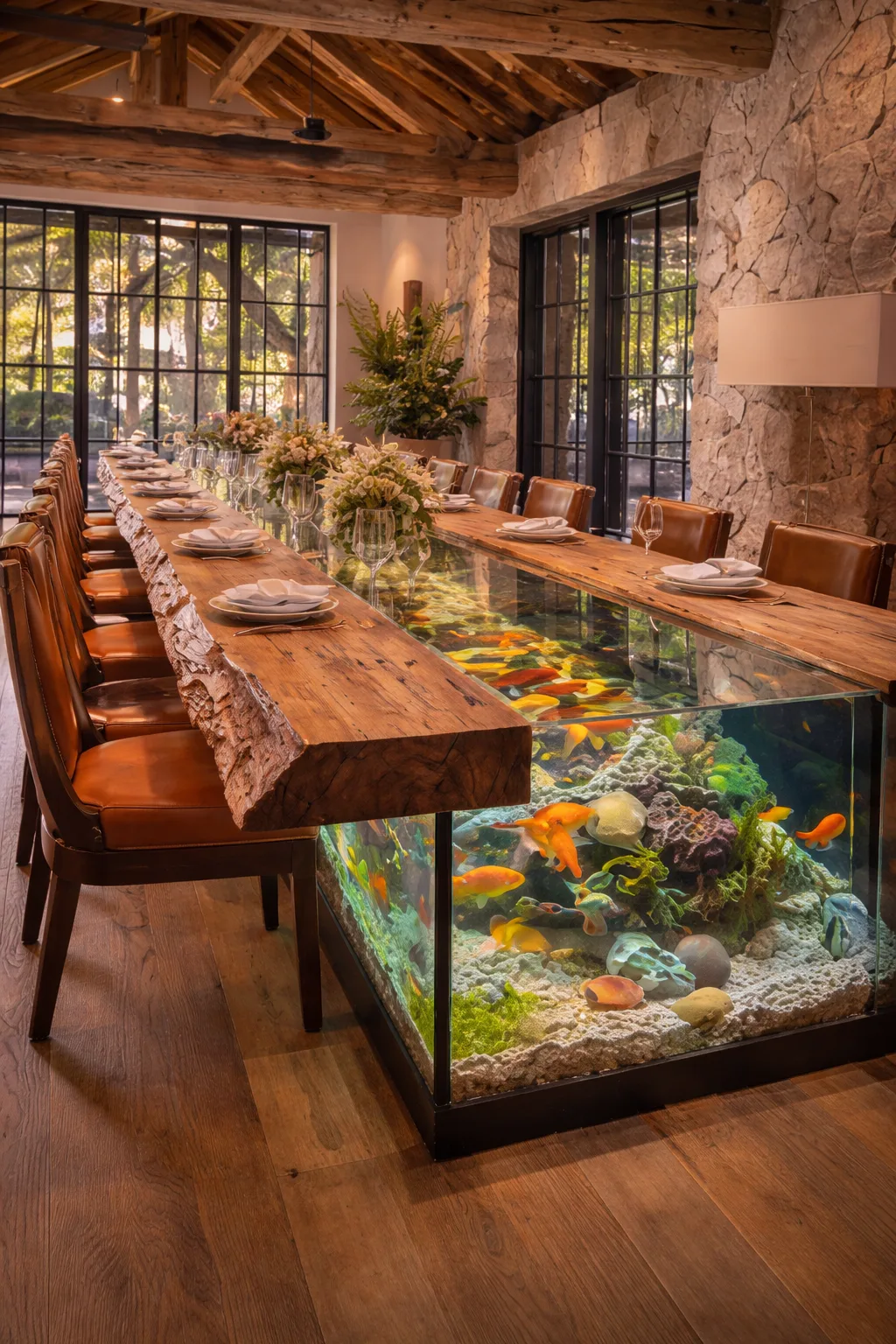 Dive into Elegance - The Allure of the Aquarium Dining Table for Modern Homes