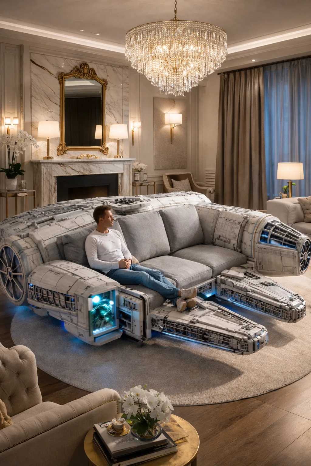 Transform Your Living Space with the Iconic Millennium Falcon Sofa – A Galactic Touch for Your Home