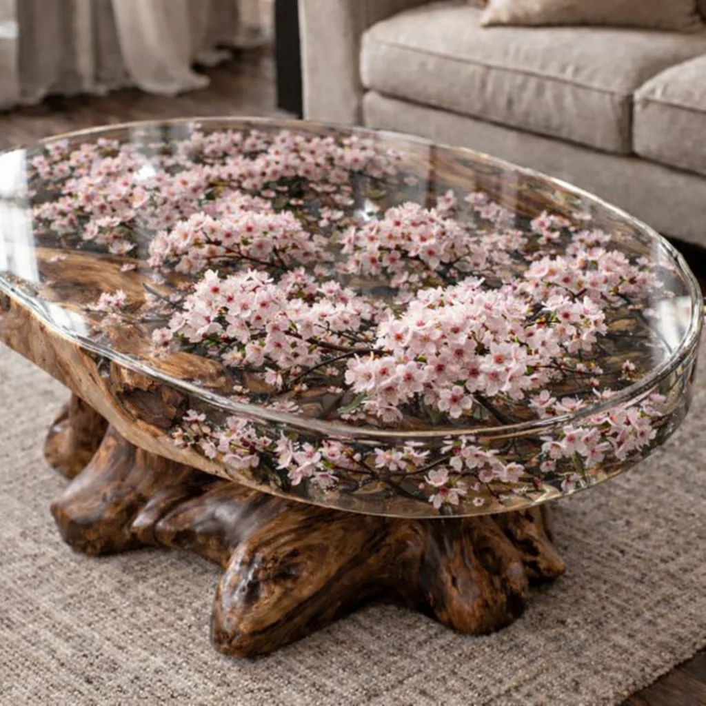 Practical Uses and Style Examples of the Epoxy Hydrangea Table