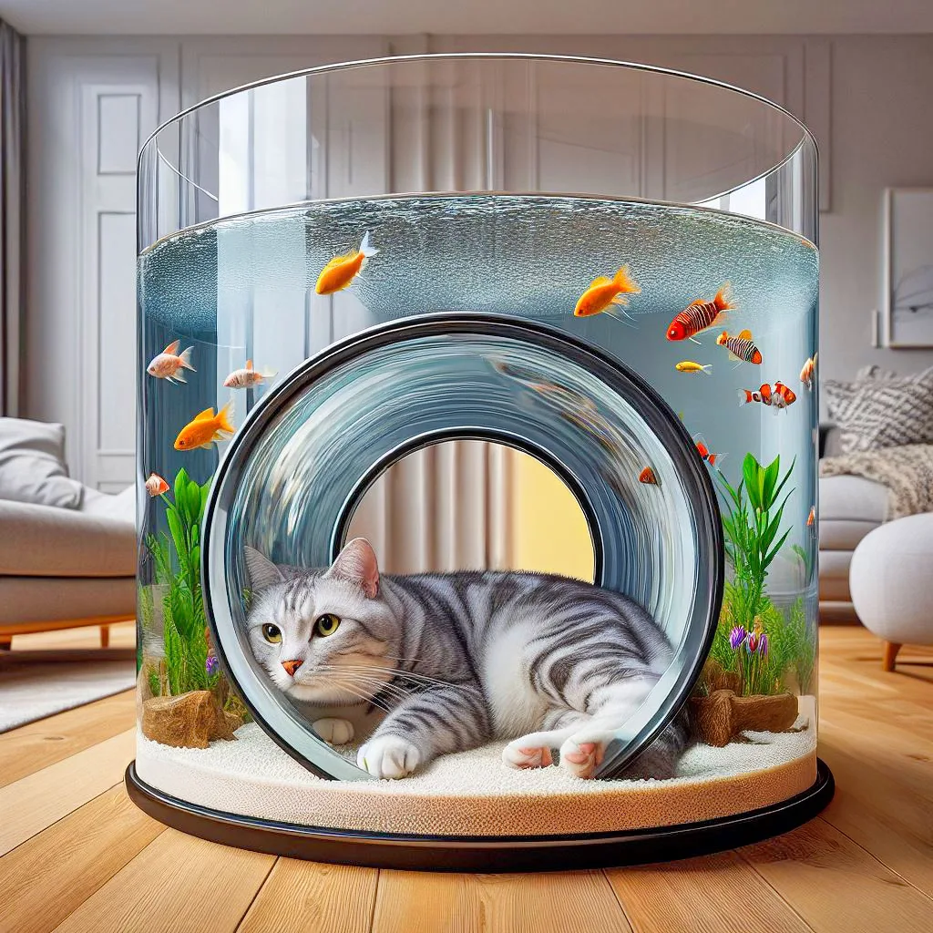 Exploring the Unique Features of an Aquarium with a Built-in Cat Tunnel