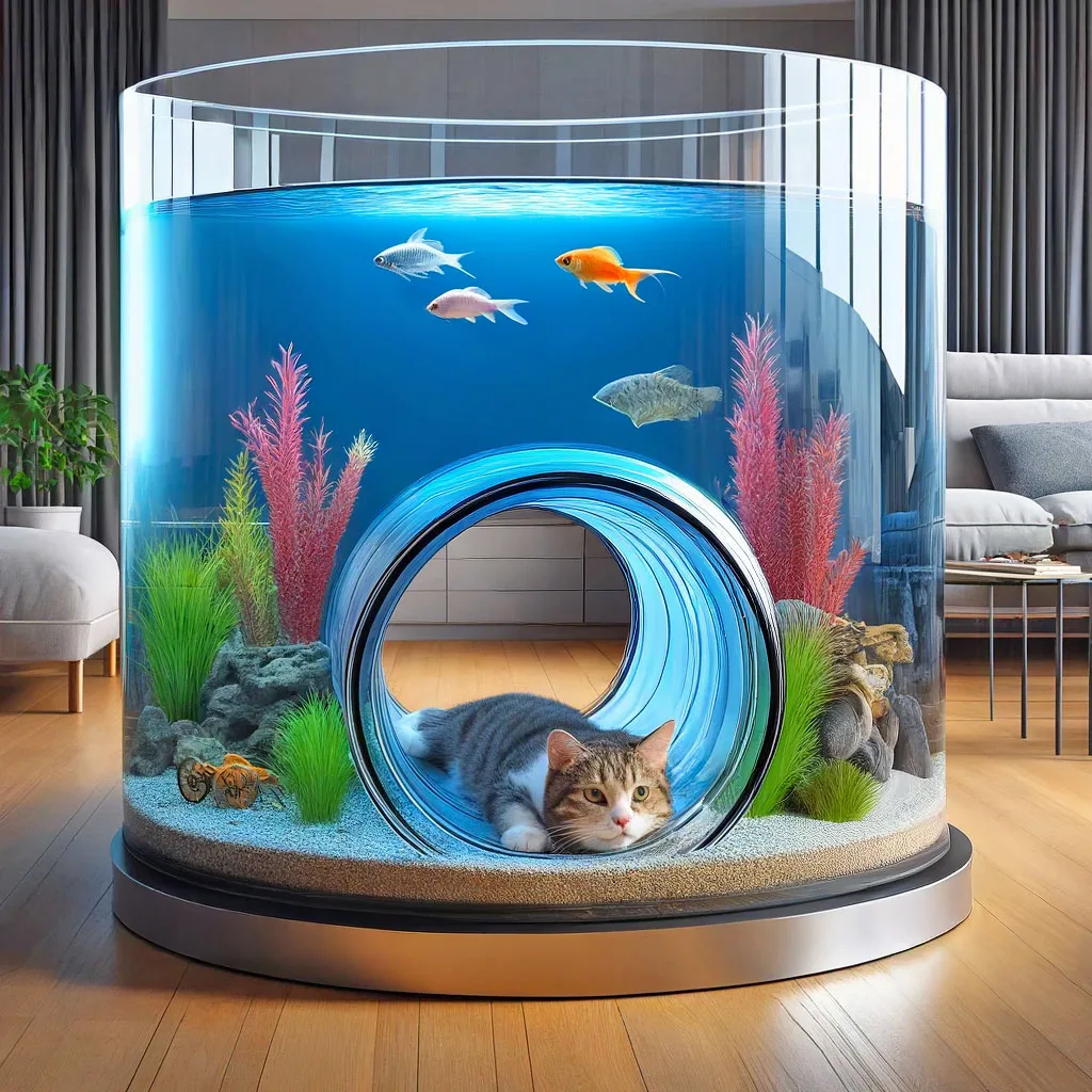 How to Use an Aquarium with a Built-in Cat Tunnel Effectively