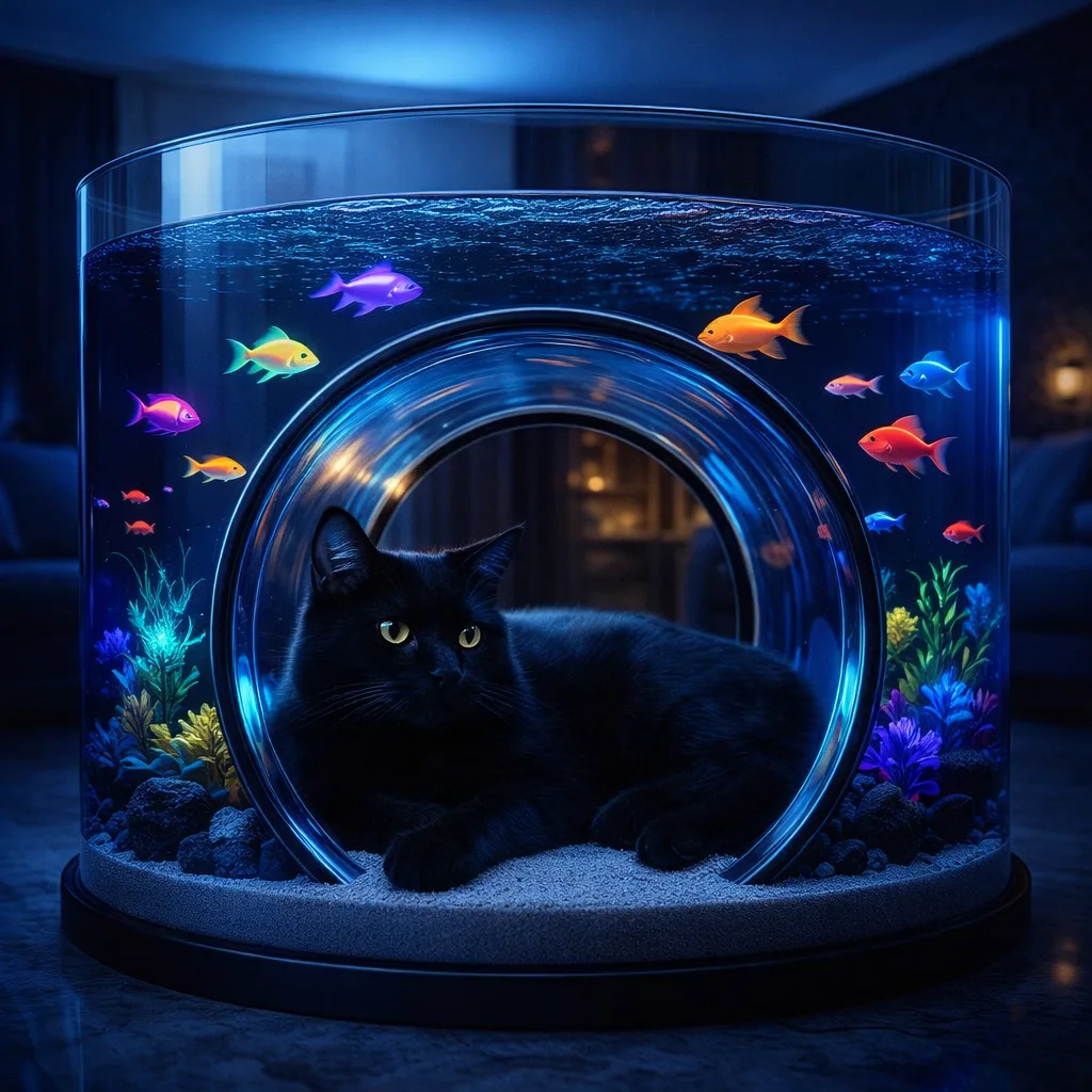Comparing Aquarium with a Built-in Cat Tunnel to Traditional Pet Environments