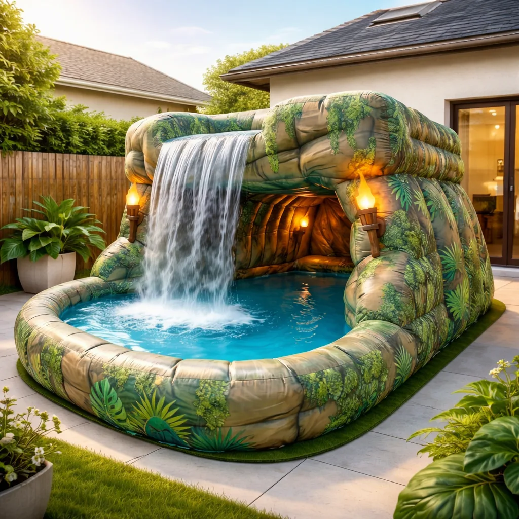 Comparing Different Models and Choosing the Best Inflatable Jungle Cave Waterfall Pool