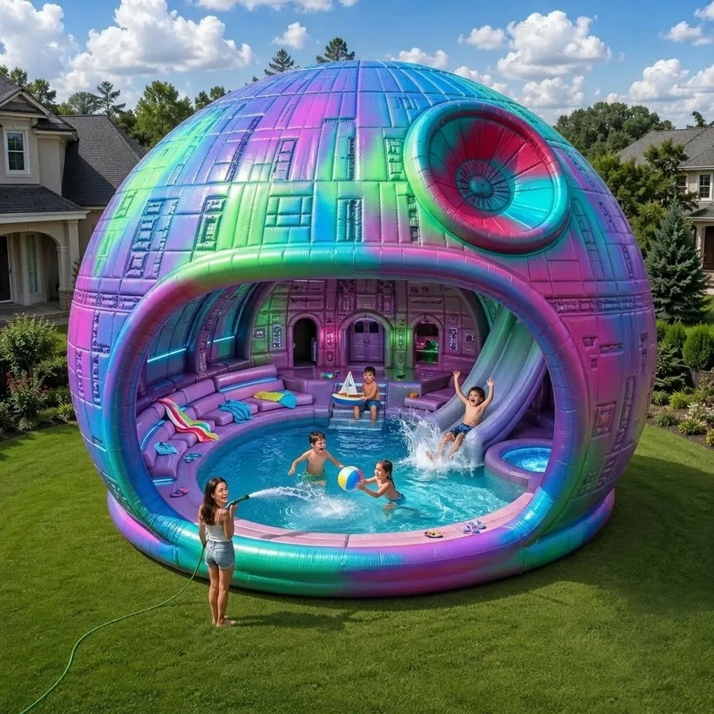 Dive into Summer Fun with the Giant Inflatable Death Star Pool – A Galactic Splash!