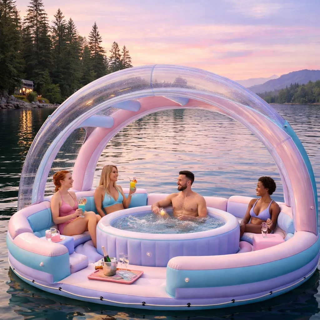 Experience the Ultimate Relaxation - Giant Inflatable Hot Tub Lake Float Adventure