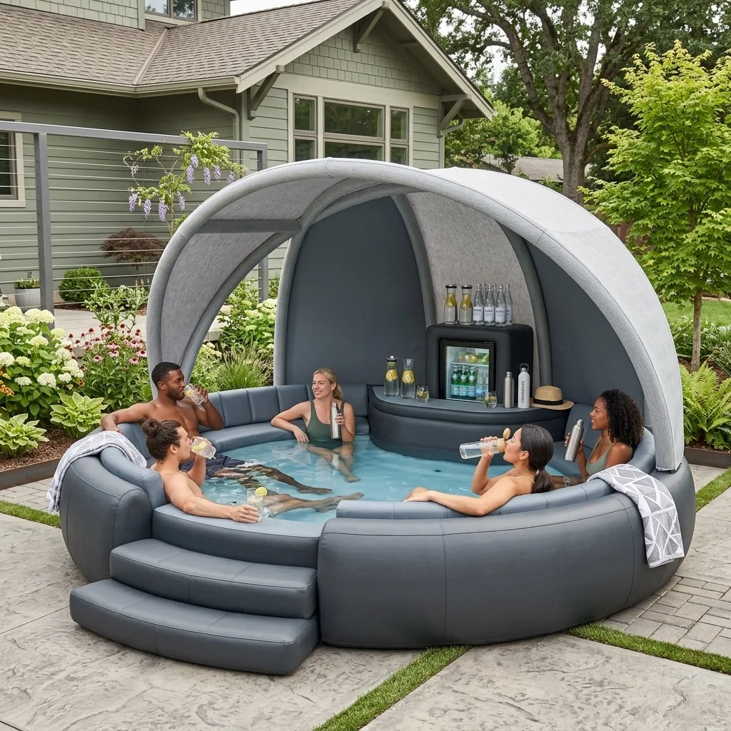 Building Your Perfect Outdoor Haven with an Inflatable Pool Featuring a Fridge