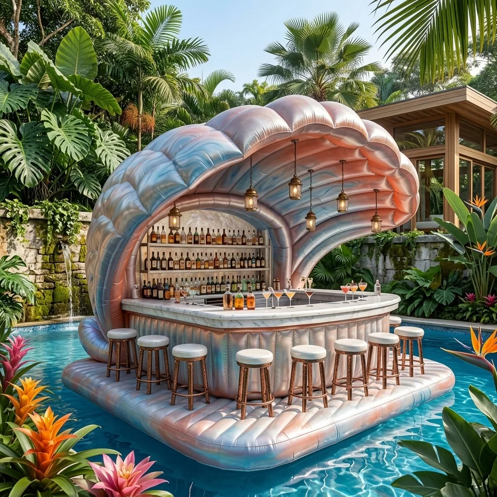 Comparisons: Luxury Inflatable Shell Pool Bar Versus Traditional Pool Bar Setups