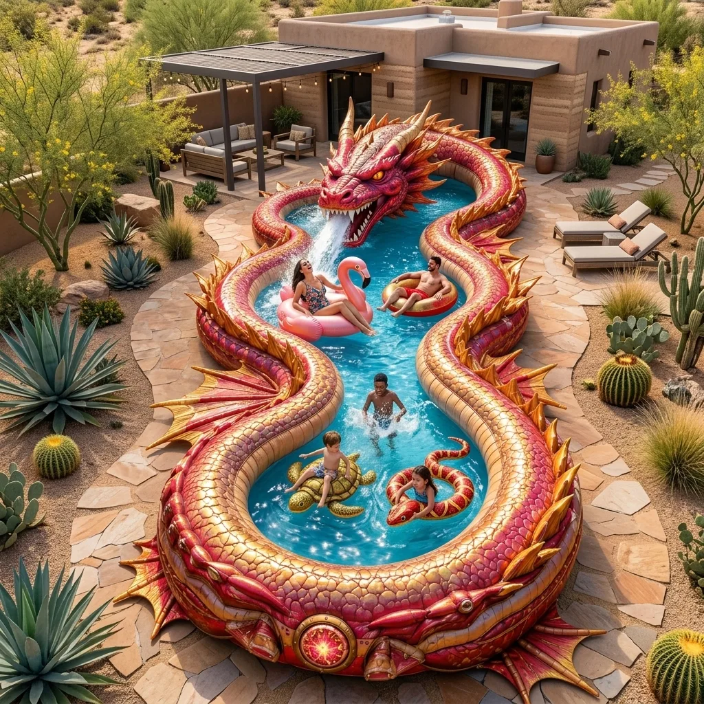 Advantages of the Giant Dragon Inflatable Lazy River Pool