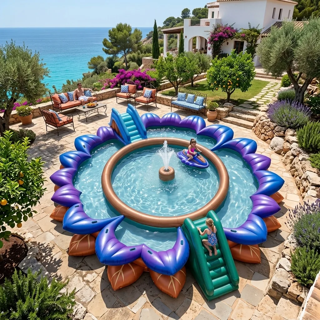 Dive into Summer Fun with the Giant Flower Inflatable Spin Pool - A Blooming Oasis for All Ages