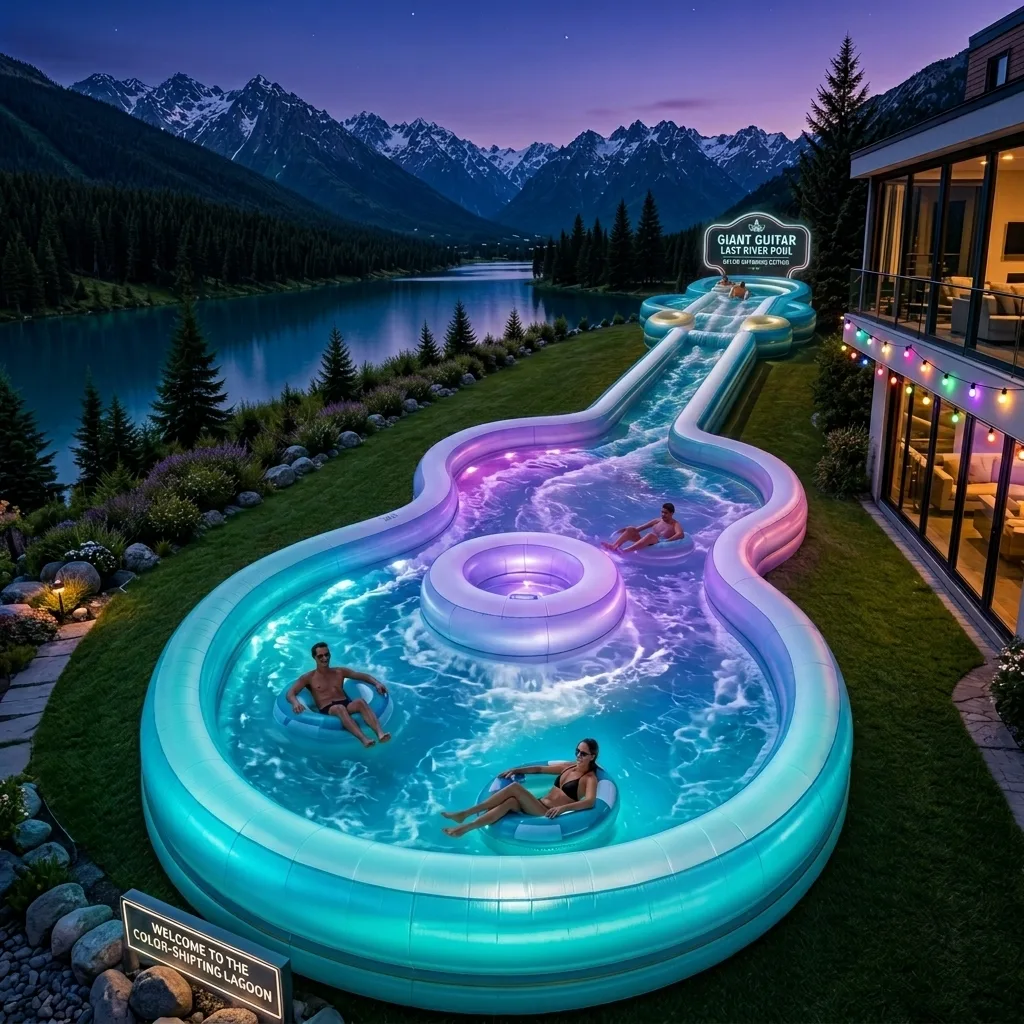 Discover the Magic - What Makes the Giant Guitar Inflatable Lazy River Pool a Must-Have?