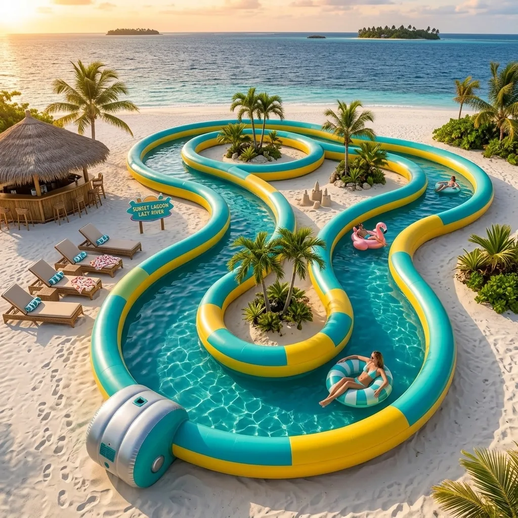 Dive into Summer Fun with a Custom Giant Inflatable Lazy River Pool - Your Ultimate Relaxation Oasis