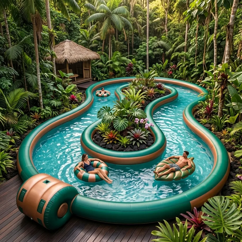 Dive into Summer Fun with a Custom Giant Inflatable Lazy River Pool - Your Ultimate Relaxation Oasis