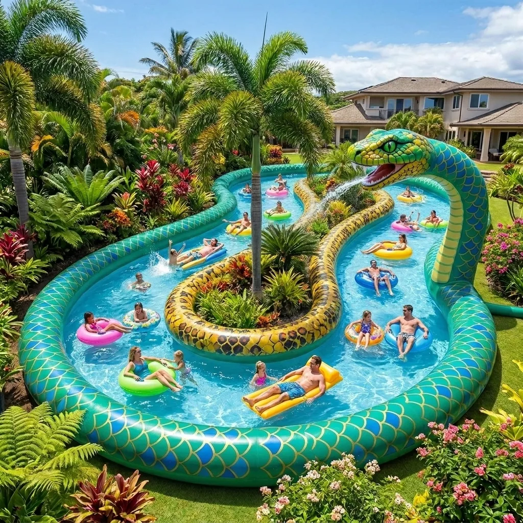 The Giant Inflatable Snake Lazy River Pool isn't solely about play; it can serve as a relaxing oasis or a gentle exercise zone.