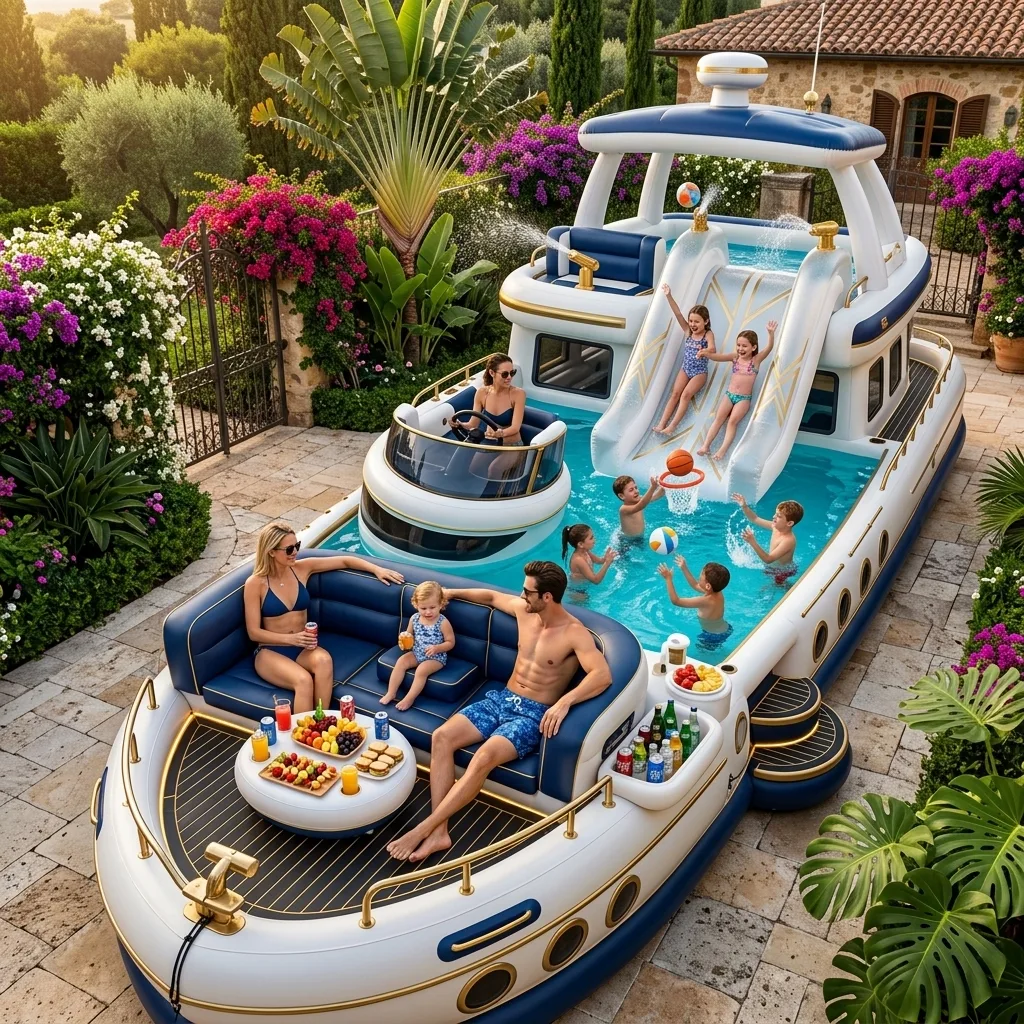 Comparing Inflatable Party Yacht With Water Slide to Other Water Attractions