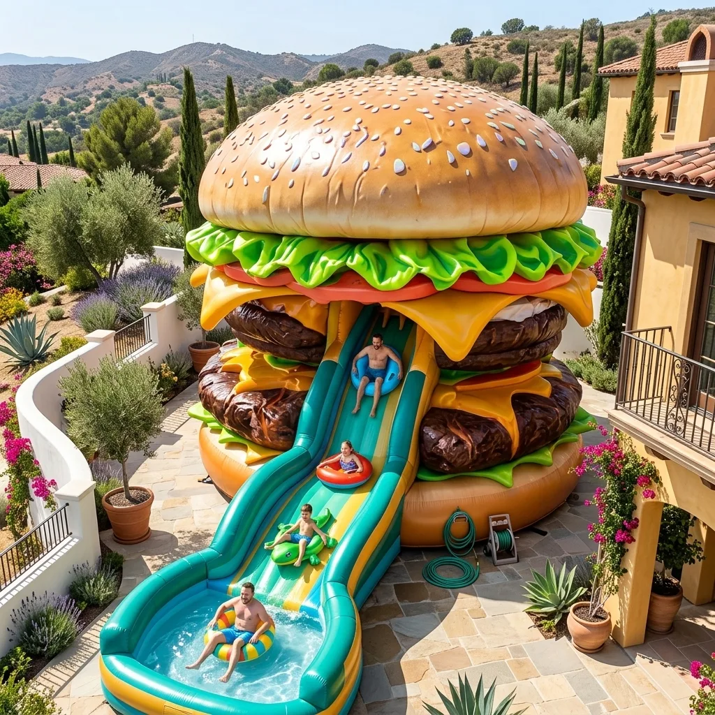 Comparing the Giant Burger Water Slide with Other Water Attractions