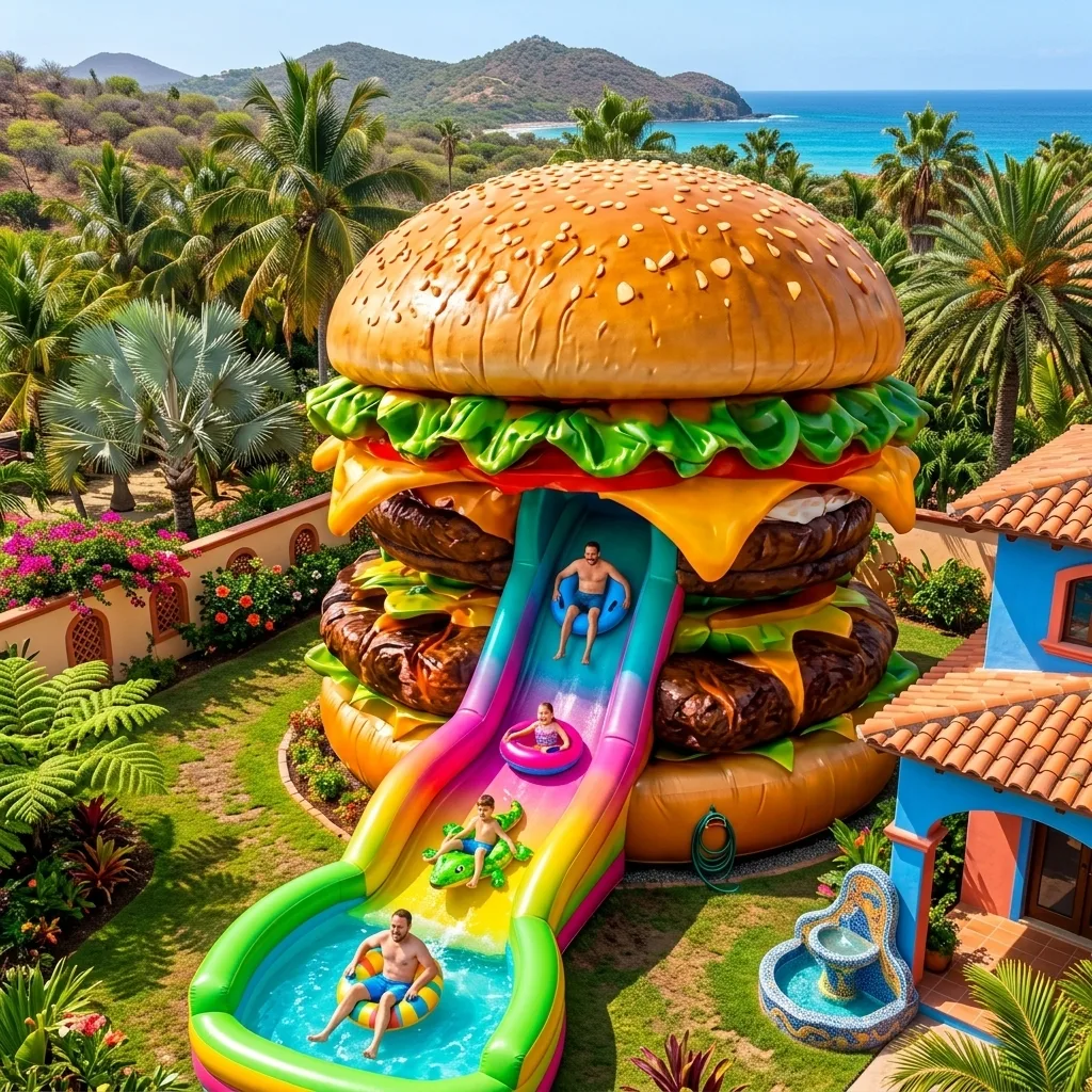 Dive Into the Fun: Exploring the Exciting World of the Giant Burger Water Slide Adventure