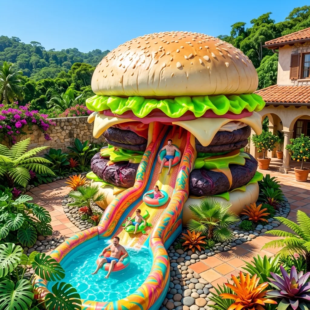 Comparing the Giant Burger Water Slide with Other Water Attractions